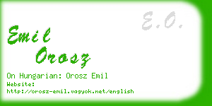 emil orosz business card